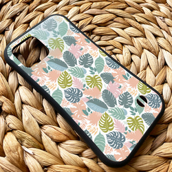 【耐衝撃グリップケース】PASTEL TROPICAL LEAVES iPhone  スマホケース 3枚目の画像