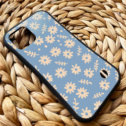 【耐衝撃グリップケース】CUTE BLUE FLOWER iPhone  スマホケース 2枚目の画像