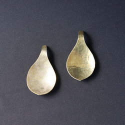 葉っぱのカタチの真鍮茶匙  [ つぶ／きらり ] 3枚目の画像