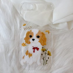 【全機種対応】世界にひとつ。似顔絵×押し花のスマホカバー 4枚目の画像