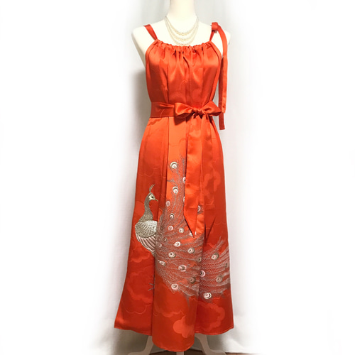 正絹】着物リメイク 訪問着ドレス&ショールのセット／キャミワンピース