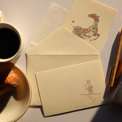 「コーヒを渡す男の子」ポストカード２枚セット 4枚目の画像