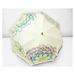 Ｈａｎａ・Ｈａｎａな日傘（花刺繍入り）（薄生成色） 1枚目の画像