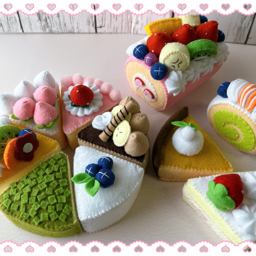 おままごと フェルトのケーキ屋さん (C373） | 型紙、パターン