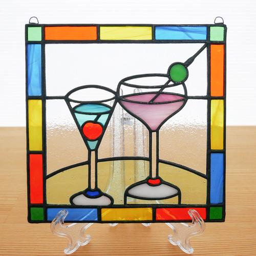 ✮大きめ✮ ステンドグラス　壁掛け　吊り下げ金具付き　バラ　ハンドメイド imgrc0107755127.jpg