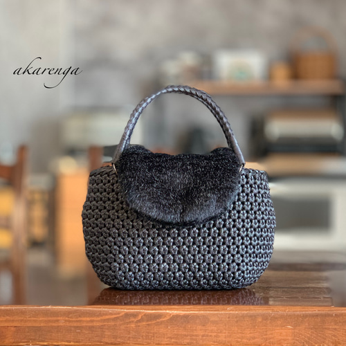 ♡美品familiarネイビー かごバッグ♡ ♡美品familiarネイビー かごバッグ♡