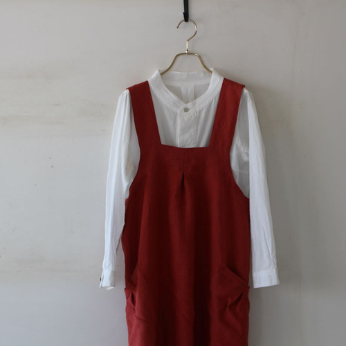 肩紐バッククロスエプロン 中厚リネン 東近江染加工 エプロン inago