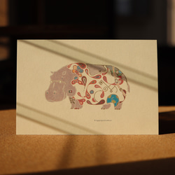 「カバ」ポストカード２枚セット 2枚目の画像
