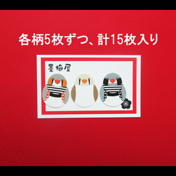 【フレークシール】キンカチョウ【3柄×各5枚の15枚入り】 2枚目の画像