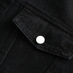 レディース*メンズ両用·レトロなバリのゆったりデニムジャケット黒ジャケット 20-1328 14枚目の画像