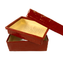 竹細工 つづら 小物入れ 赤透色 ハガキ入れ等 その他インテリア雑貨