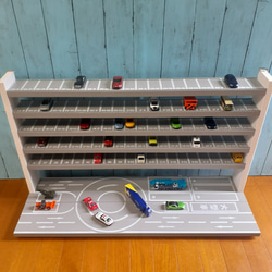 自作8段70台自作ロータリー交差点付きトミカ収納棚 おもちゃ・人形