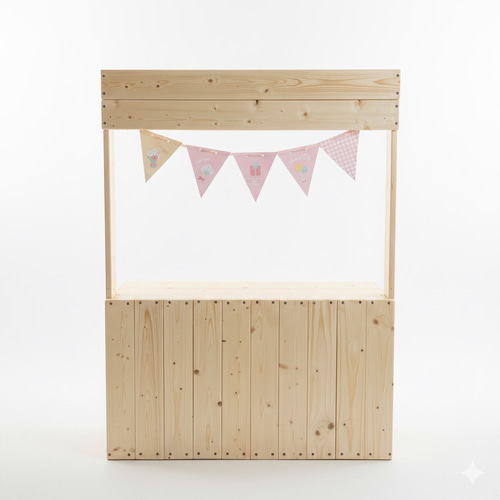 大きめ 木製ままごとキッチン】 お店屋さんごっこ 友だちと遊ぼう