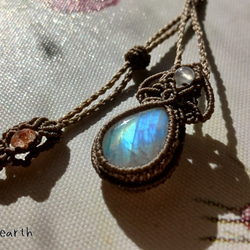 ☆一点物☆k2産アズライトのマクラメペンダント ネックレス