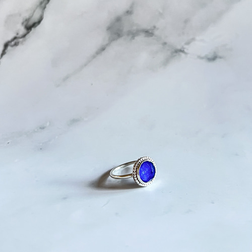 ラピスラズリ/クリスタルタブレット フラワーリング RG21-077