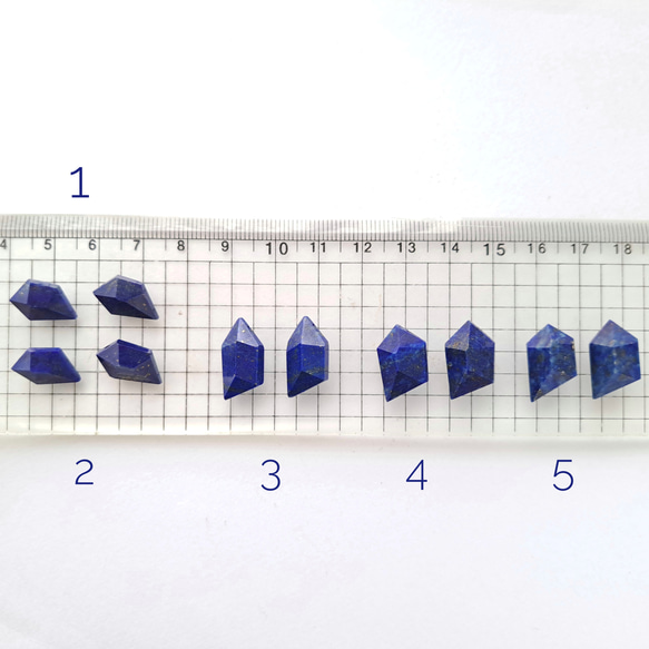 ラピスラズリ スピンドルカットペア4 4枚目の画像