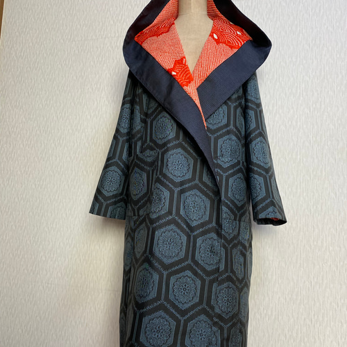 着物リメイク フードコート コート アトリエかのこ 通販 17010114