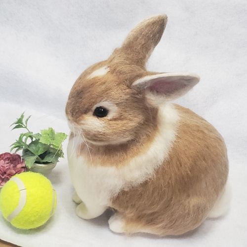 羊毛フェルト オーダーウサギ 、ちょこ11 新作＆再入荷♪】rika-smallworld 羊毛フェルトのうさぎ