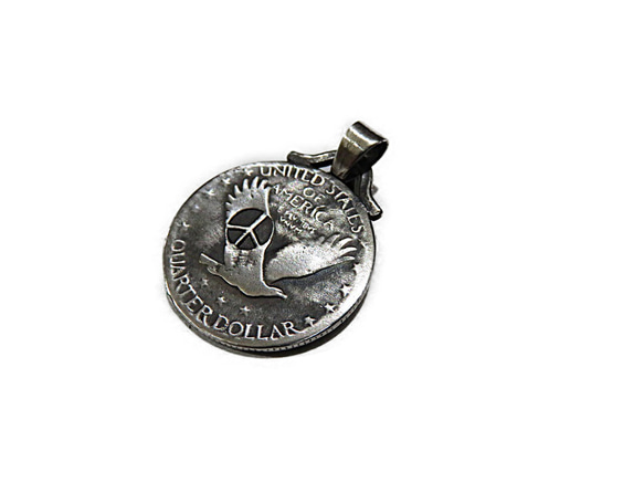 コイン ペンダント ネックレス リバティコイン 銀貨 ピース 平和 鷲 鳩 鳥 シルバー925 INCA 1枚目の画像