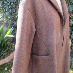 男物ウール着物地から作った　サッと羽織れるコート。 5枚目の画像