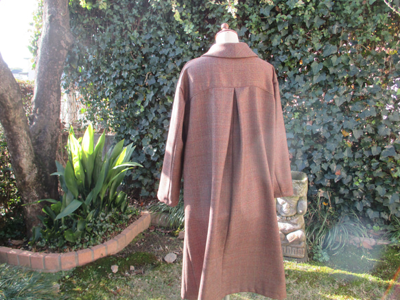 男物ウール着物地から作った　サッと羽織れるコート。 4枚目の画像