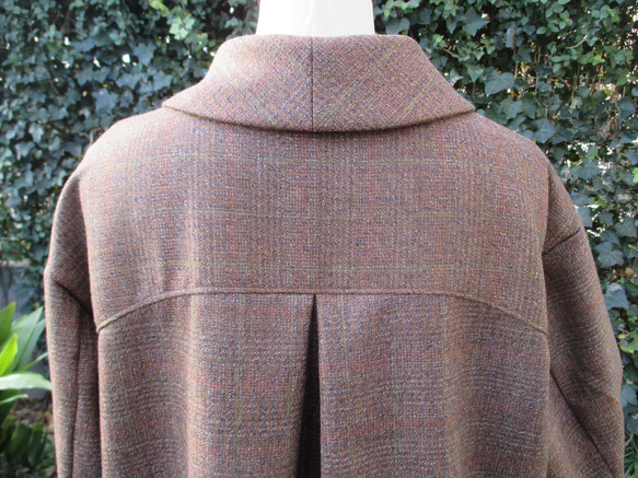 男物ウール着物地から作った　サッと羽織れるコート。 7枚目の画像
