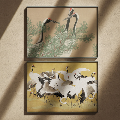 陶板 鶴 鳥 太陽 月 額 壁掛け 絵 和風 工芸品 モダン アート レトロ Amazon.co.jp: 絵画 赤い太陽と鶴 アートパネル ポスター 動物