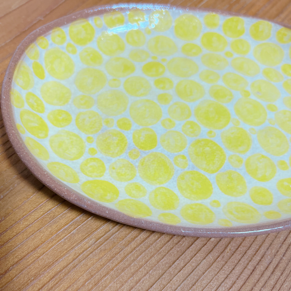 水玉いっぱい楕円皿 4枚目の画像
