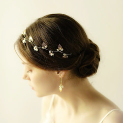 ✴︎シルバーリーフパールヘッドドレス✴︎ウェディングブライダル結婚式成人式髪飾りブライダルヘアウェディングヘア結婚式ヘア 5枚目の画像