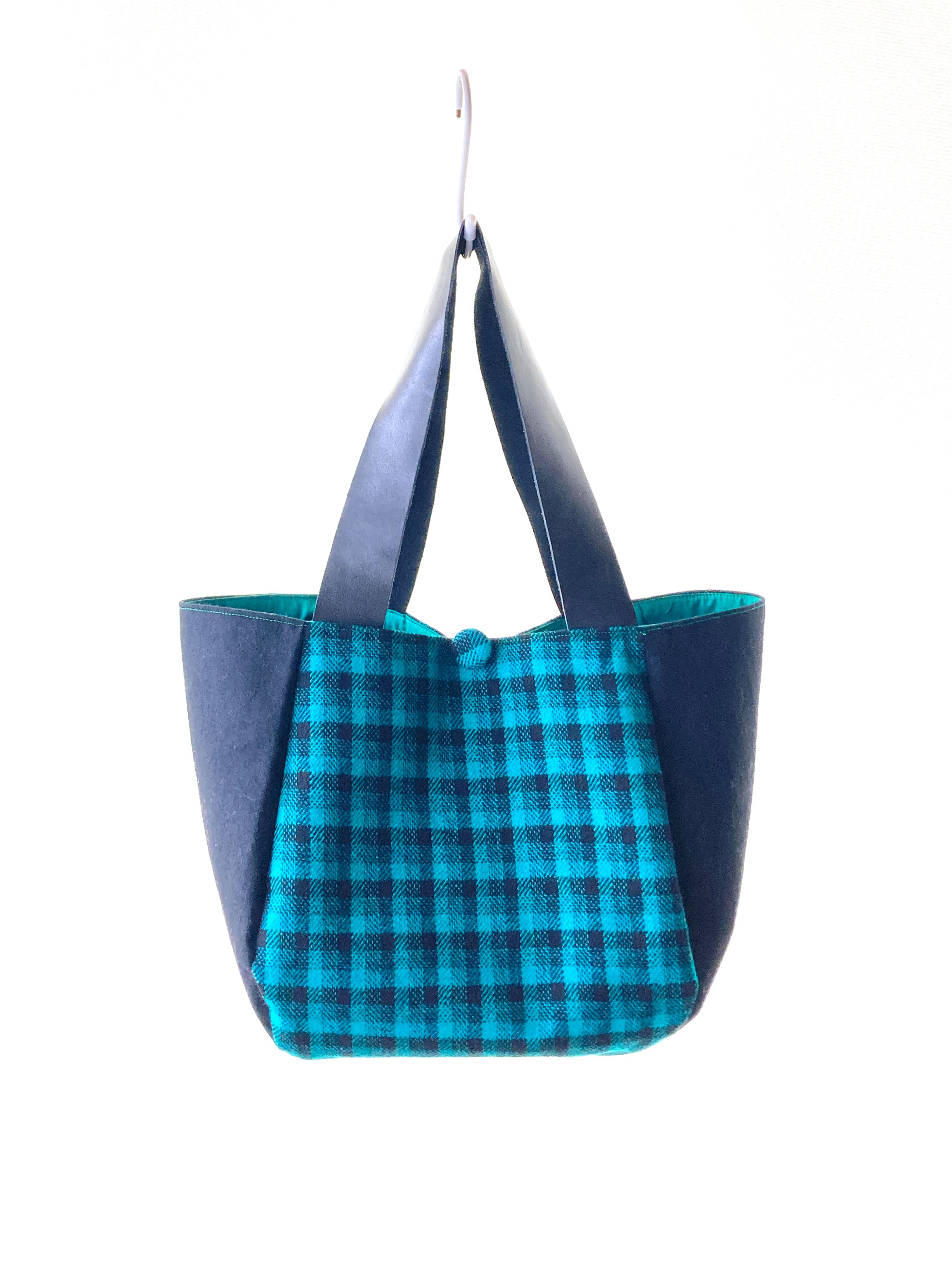 4pices of BAG グリーンチェック×ブラック