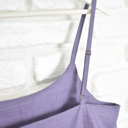 【大尺寸】棉質吊帶背心縮褶洋裝套頭裙&lt;紫色&gt; 第7張的照片