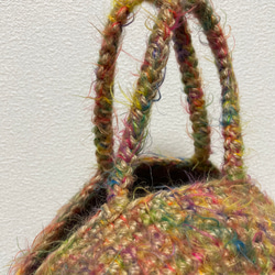 再販《受注制作》引き揃え糸のコロンと可愛いサークルバッグ 3枚目の画像
