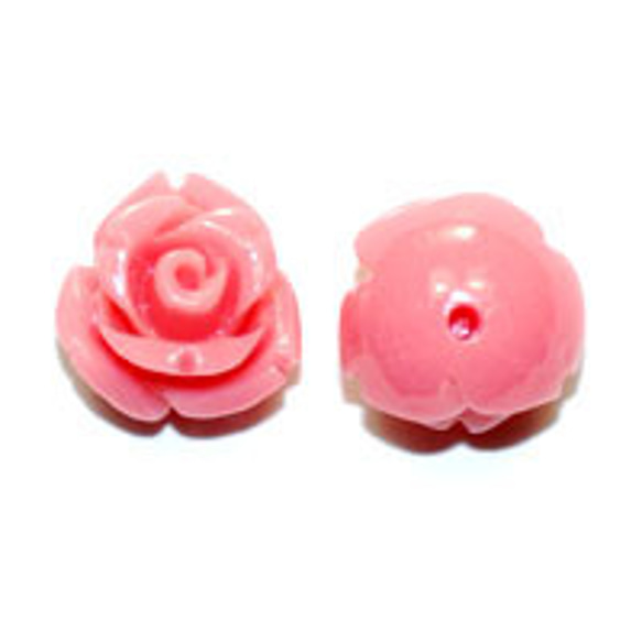 薔薇パーツ 樹脂製 ８ｍｍ ＮＯ．０１ ピンク １コ入り 2枚目の画像