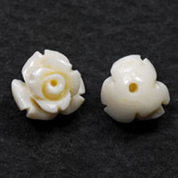 薔薇パーツ 樹脂製 ８ｍｍ ＮＯ．０６ アイボリー １コ入り 3枚目の画像