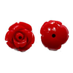 薔薇パーツ 樹脂製 ８ｍｍ ＮＯ．０２ 赤 レッド １コ入り 2枚目の画像
