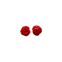 薔薇パーツ 樹脂製 ８ｍｍ ＮＯ．０２ 赤 レッド １コ入り 1枚目の画像