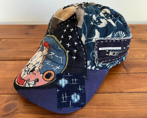 アーカイブ　KROFUNE　クロフネ　パッチワーク　再構築　レザー　キャスケット アーカイブ KROFUNE クロフネ パッチワーク 再構築 レザー