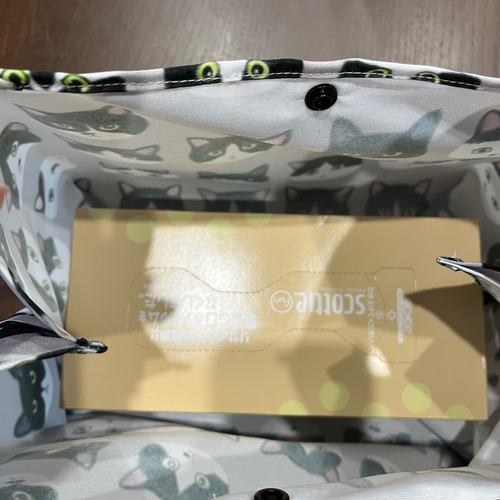 エコバッグ・コンビニサイズ☆撥水加工生地/猫柄・日本猫/ハチワレ