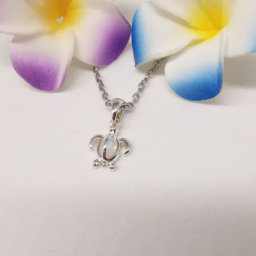 ハワイアンジュエリー 天然石 ブルームーンストーン ホヌ チャーム