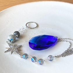 幸せブルーのしずく型サンキャッチャー サンキャッチャー FOLIUM