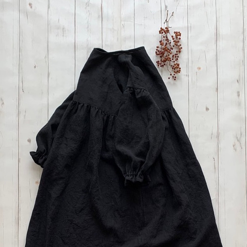 potpourri ワンピース 長袖 *黒 ※受注制作※ ワンピース erka