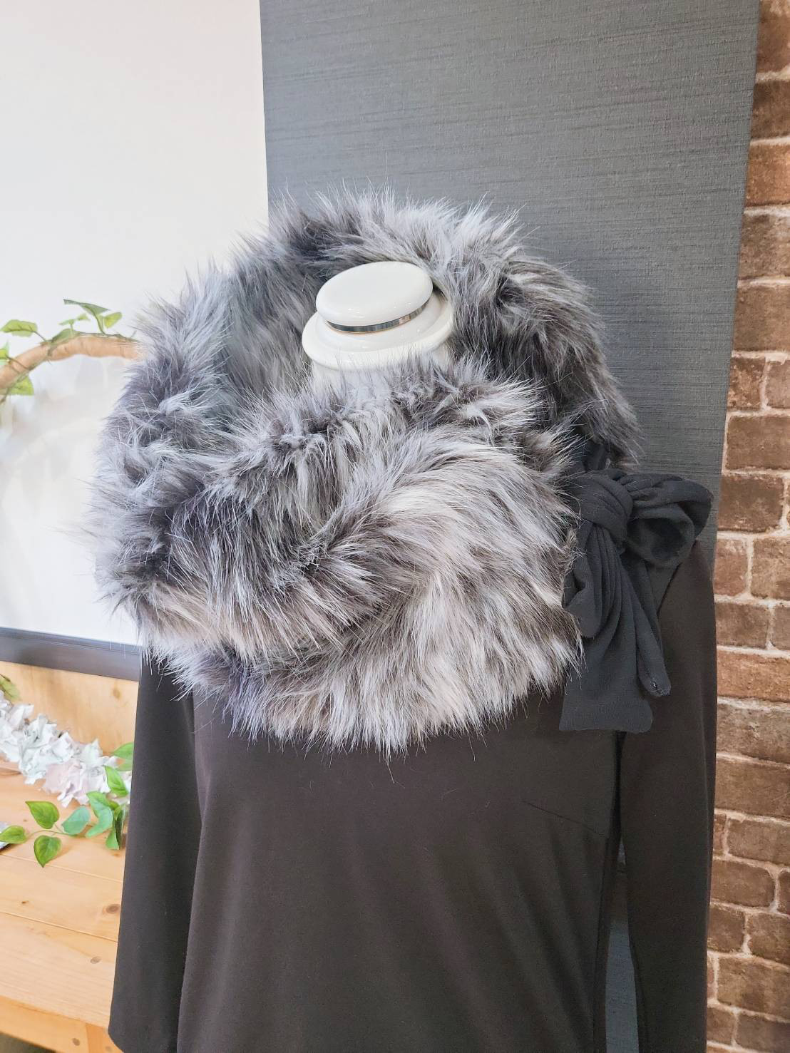 エコファー☆ティペット☆スヌード☆リボン付き