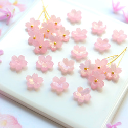 オリジナル新作★桜のパーツ　アセテート　オーロラ×ゼリーピンク 8枚目の画像