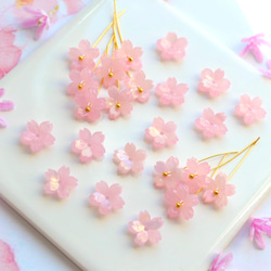 オリジナル新作★桜のパーツ　アセテート　オーロラ×ゼリーピンク 18枚目の画像