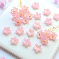 オリジナル新作★桜のパーツ　アセテート　オーロラ×ゼリーピンク 9枚目の画像