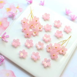 オリジナル新作★桜のパーツ　アセテート　オーロラ×ゼリーピンク 1枚目の画像