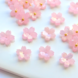 オリジナル新作★桜のパーツ　アセテート　オーロラ×ゼリーピンク 20枚目の画像