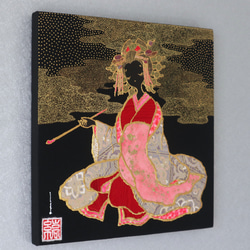 〈如蓮華在水　鳶尾　金彩〉　着物　アートパネル　〈Nyorengezaisui　ICHIHATSU　Kinsai〉 3枚目の画像