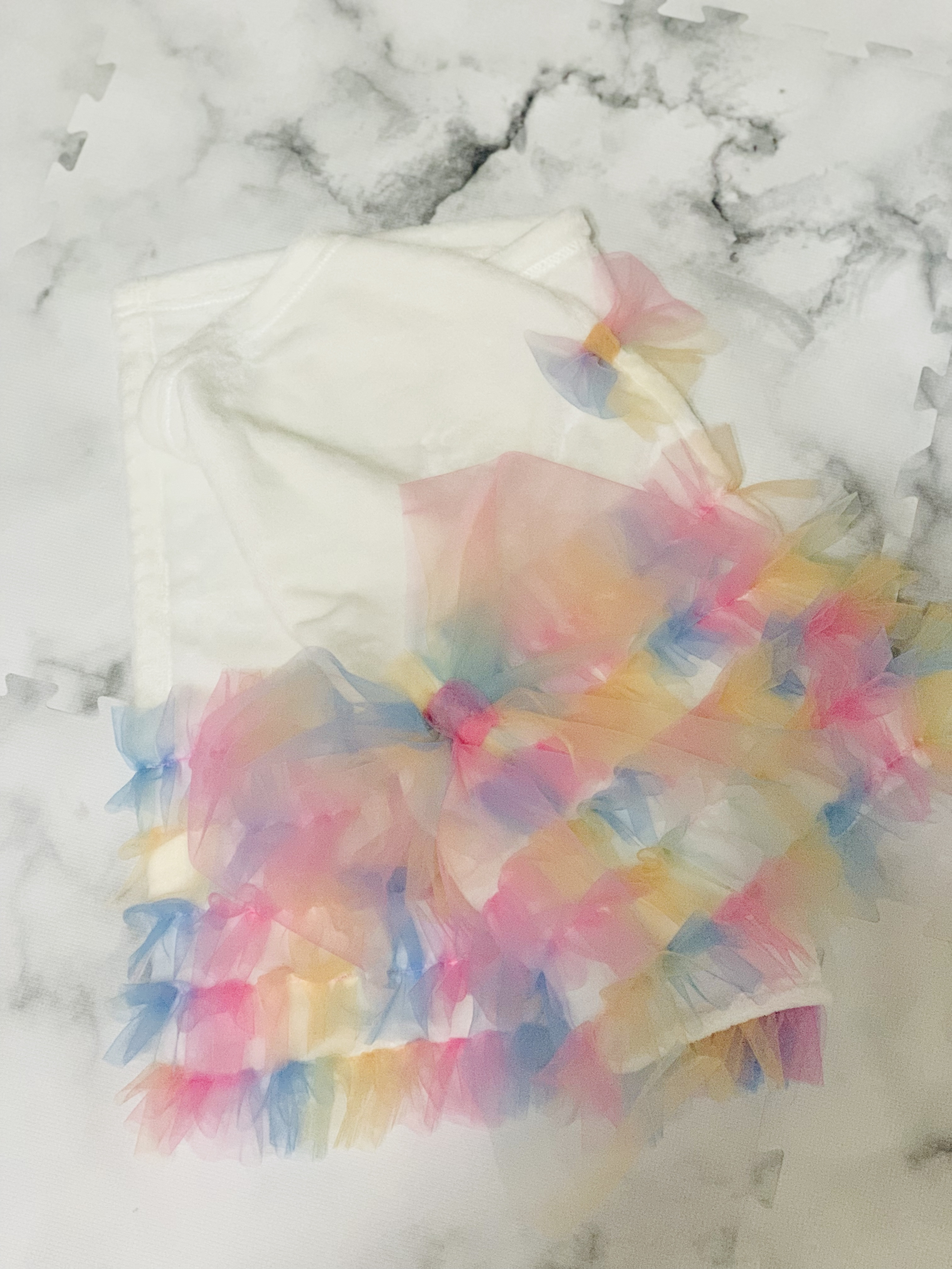 写真映え！tutuダブルブランケット　ホワイトユニコーン　カフェマット　寒さ対策、撮影、お出かけ、バギー、ドライブ