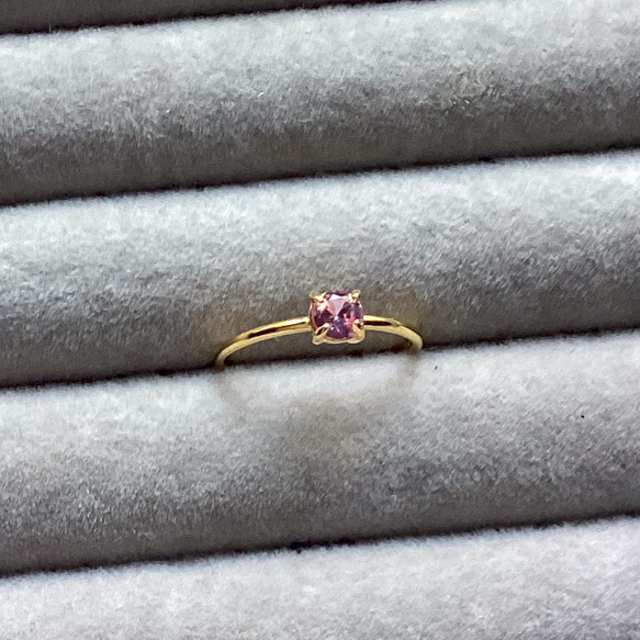 粉紅藍寶石 18KGP 4 毫米九月生日石合成石 第5張的照片